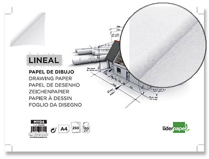 Papel dibujo Liderpapel A4 150g/m² sin recuadro